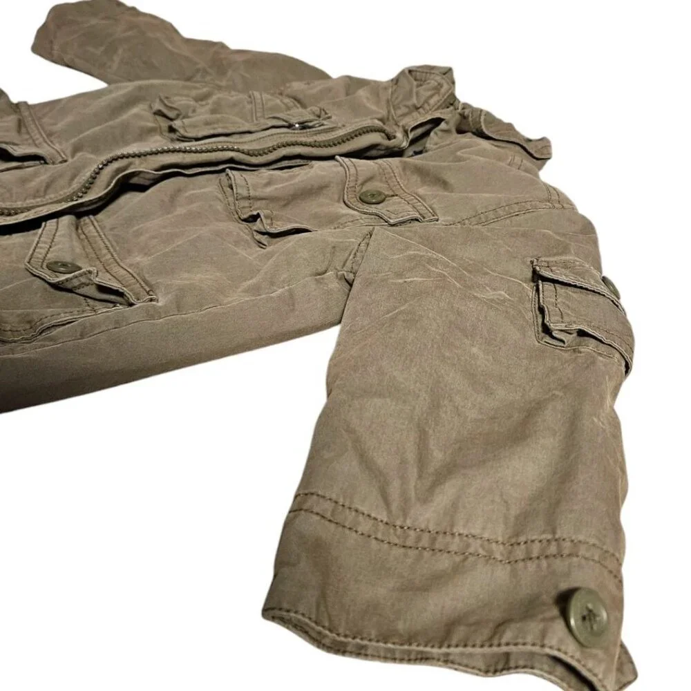 Vintage Gap Canvas Field Jacket Spanish Olive Baby SZ 4T Cargo Utility Military - Picture 9 of 11